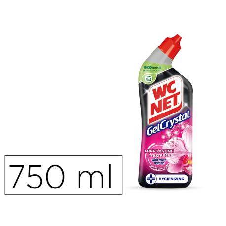 LIMPIADOR DE INODOROS MARCA WC NET GEL CRYSTAL AROMA FRESCO BOTELLA DE 750 ML