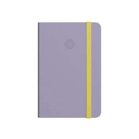 CUADERNO CON GOMILLA ANTARTIK NOTES TAPA BLANDA DIN A5 HOJAS CUADRICULA MORADO Y AMARILLO 80 HOJAS 80 GR FSC