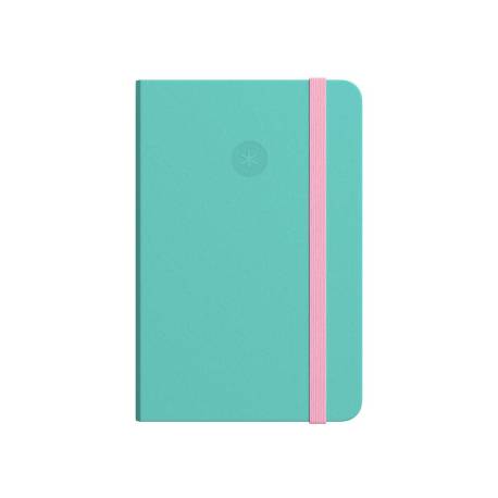 CUADERNO CON GOMILLA ANTARTIK NOTES TAPA BLANDA DIN A5 HOJAS CUADRICULA ROSA Y TURQUESA 80 HOJAS 80 GR FSC