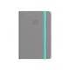 CUADERNO CON GOMILLA ANTARTIK NOTES TAPA BLANDA DIN A5 HOJAS CUADRICULA GRIS Y TURQUESA 80 HOJAS 80 GR FSC