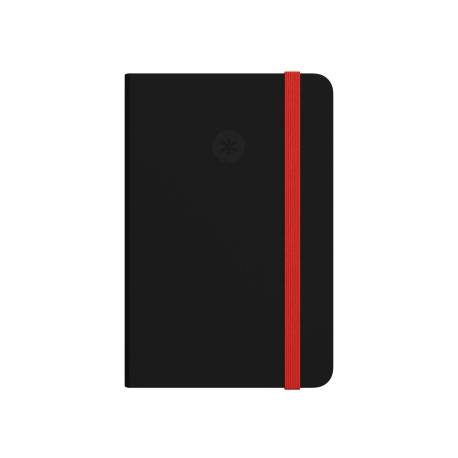 CUADERNO CON GOMILLA ANTARTIK NOTES TAPA BLANDA DIN A5 HOJAS CUADRICULA NEGRO Y ROJO 80 HOJAS 80 GR FSC