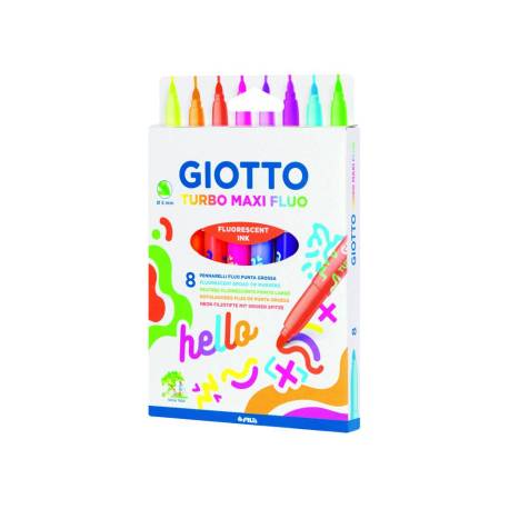 ROTULADOR MARCA GIOTTO TURBO MAXI FLUO CAJA DE 8 UNIDADES COLORES SURTIDOS