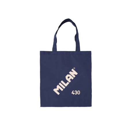 BOLSA CON ASAS MARCA MILAN TOTE BAG SERIE 1918 COLOR AZUL MARINO 380X410 MM