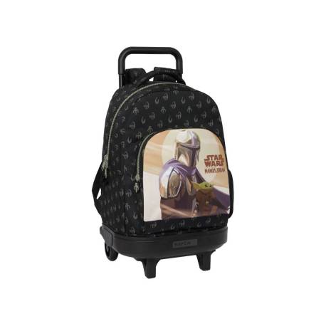 MOCHILA SAFTA GRANDE CON RUEDAS COMPACT EXTRAIBLE THE MANDALORIAN THIS IS THE WAY 220X330X450 MM POLIESTER