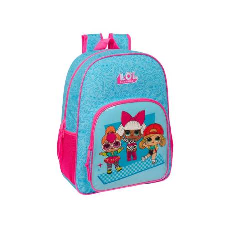 MOCHILA ESCOLAR SAFTA ADAPTABLE A CARRO L.O.L. SURPRISE DIVAS 140X330X420 MM POLIESTER