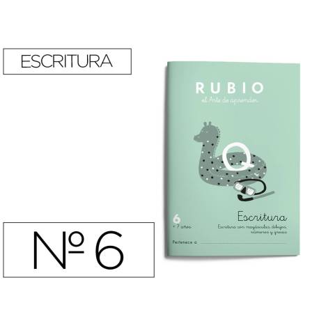 Cuaderno Rubio Escritura nº 6 Minúsculas, dibujos, números, grecas con letra continua