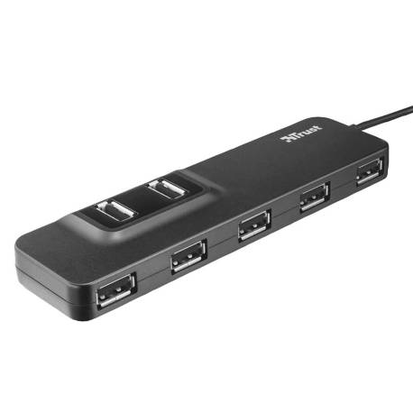 Hub usb 2.0 Trust 7 puertos negro