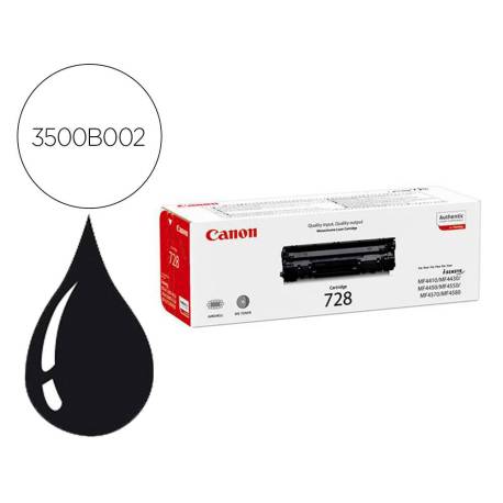 TONER CANON 728 I-SENSYS MF4410 / 4450D / 4580DN / L150 COLOR NEGRO 2.100 PAG