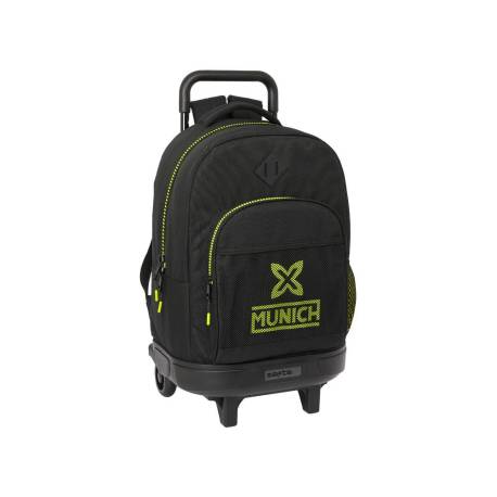 MOCHILA SAFTA GRANDE CON RUEDAS COMPACT EXTRAIBLE MUNICH BEAT 450X330X220 MM POLIESTER