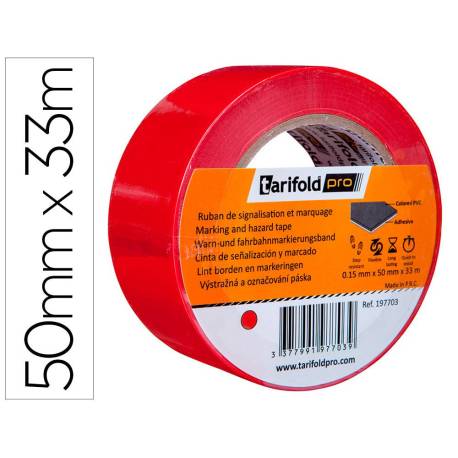 CINTA ADHESIVA TARIFOLD PARA MARCAJE Y SEÑALIZACION DE SUELO 33 MT X 50 MM ROJO