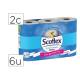 Papel higienico scottex megarrollo doble largo 2 capas paquete de 6 rollos