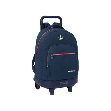 MOCHILA SAFTA GRANDE CON RUEDAS COMPACT EXTRAIBLE EL GANSO CLASSIC 220X330X450 MM POLIESTER