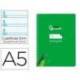 CUADERNO ESPIRAL LIDERPAPEL DI N A5 PAUTAGUIA TAPA BLANDA 40H 75 GR CUADRO PAUTADO 5MM VERDE