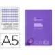 CUADERNO ESPIRAL LIDERPAPEL DIN A5 PAUTAGUIA TAPA PLASTICO 80H 90GR CUADRO PAUTADO 3 MM CON MARGEN VIOLETA