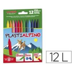 Lapices cera PlastiAlpino 12 unidades colores surtidos