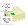 Bloc de notas adhesivas quita y pon q-connect 76x76 mm amarillo con 400 hojas