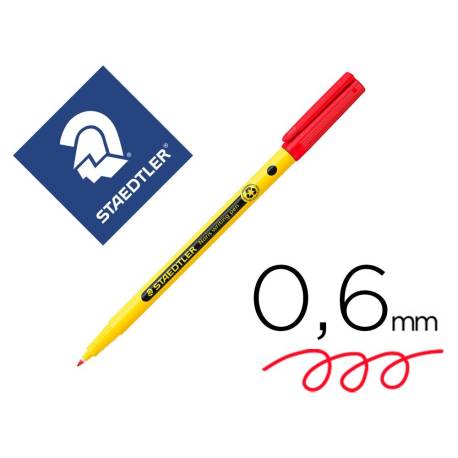 ROTULADOR STAEDTLER NORIS WRITING PEN 307 TINTA BASE DE AGUA PUNTA FINA TRAZO 0,6 MM COLOR ROJO