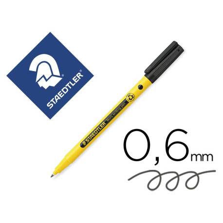 ROTULADOR STAEDTLER NORIS WRITING PEN 307 TINTA BASE DE AGUA PUNTA FINA TRAZO 0,6 MM COLOR NEGRO