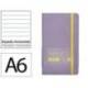 CUADERNO CON GOMILLA ANTARTIK NOTES TAPA BLANDA DIN A6 RAYAS MORADO Y AMARILLO 100 HOJAS 80 GR FSC