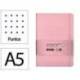 CUADERNO CON GOMILLA ANTARTIK NOTES TAPA DURA DIN A5 HOJAS PUNTOS ROSA PASTEL 100 HOJAS 80 GR FSC