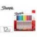 ROTULADOR MARCA SHARPIE PERMANENTE ULTRAFINO BLISTER 12 UNIDADES COLORES SURTIDOS