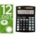CALCULADORA LIDERPAPEL SOBREMESA XF30 12 DIGITOS TASAS SOLAR Y PILAS NEGRO 190X140X25 MM