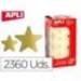 Gomets Apli estrella color oro. Rollo de 2360 gomets.