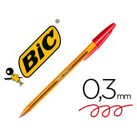 Boligrafo Bic Cristal Naranja color rojo 0,30 mm