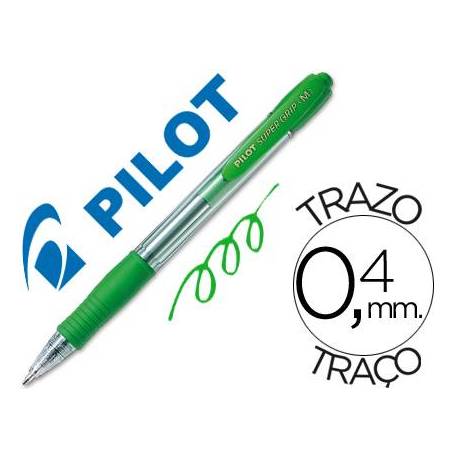 Boligrafo Pilot Super Grip verde 0,4 mm