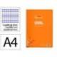 CUADERNO ESPIRAL LIDERPAPEL DIN A4 PAUTAGUIA TAPA PLASTICO80H 90GR CUADRO PAUTADO 3MM CON MARGEN NARANJA