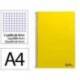 CUADERNO ESPIRAL LIDERPAPEL DIN A4 SMART TAPA BLANDA 80H 75GR CUADRO 4MM CON MARGEN AMARILLO