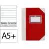 LIBRO CARTONE COSIDO FERNANDES FLECHA DIN A5+ RAYADO HORIZONTAL 50 HOJAS 100 GR COLOR ROJO