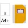 LIBRO CARTONE COSIDO FERNANDES FLECHA DIN A4+ LISO 50 HOJAS 100 GR COLOR AMARILLO