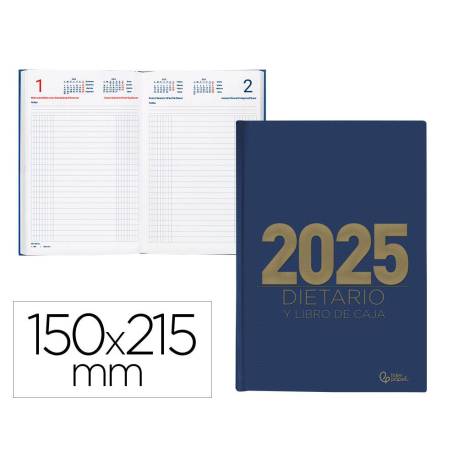 AGENDA ENCUADERNADA LIDERPAPEL DIETARIO 150 X 215 2025 DÍA PÁGINA AZUL PAPEL 70 GR