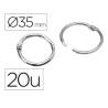 Anillas bisagra niqueladas n.3 diametro 35 mm. Caja de 20
