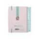 AGENDA ESPIRAL LIDERPAPEL SANTORINI DIN A6 2025 DIA PAGINA ATARDECER ROSA PAPEL 60 GR