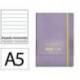 CUADERNO CON GOMILLA ANTARTIK NOTES TAPA BLANDA DIN A5 HOJAS RAYAS MORADO Y AMARILLO 80 HOJAS 80 GR FSC