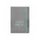 CUADERNO CON GOMILLA ANTARTIK NOTES TAPA BLANDA DIN A5 HOJAS RAYAS GRIS Y TURQUESA 80 HOJAS 80 GR FSC