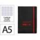 CUADERNO CON GOMILLA ANTARTIK NOTES TAPA BLANDA DIN A5 HOJAS CUADRICULA NEGRO Y ROJO 80 HOJAS 80 GR FSC