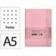 CUADERNO CON GOMILLA ANTARTIK NOTES TAPA BLANDA DIN A5 HOJAS PUNTOS ROSA PASTEL 80 HOJAS 80 GR FSC