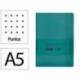 CUADERNO CON GOMILLA ANTARTIK NOTES TAPA BLANDA DIN A5 HOJAS PUNTOS VERDE AGUAMARINA 80 HOJAS 80 GR FSC