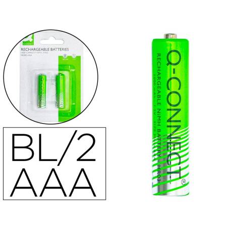 PILA MARCA Q-CONNECT ALCALINA AAA RECARGABLE BLISTER DE 2 UNIDADES