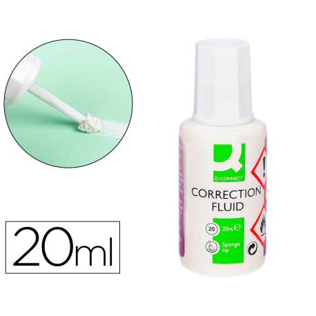 CORRECTOR Q-CONNECT FRASCO 20ML APLICADOR CON ESPUMA