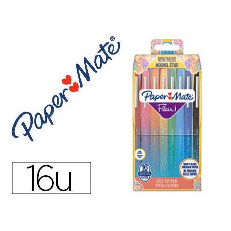 Estuche Rotulador Paper Mate Flair Original Tropical Vacation 16 uds Colores Surtidos