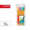 Rotulador Stabilo Punta Fibra Point 88 Estuche 8 Colores Pastel
