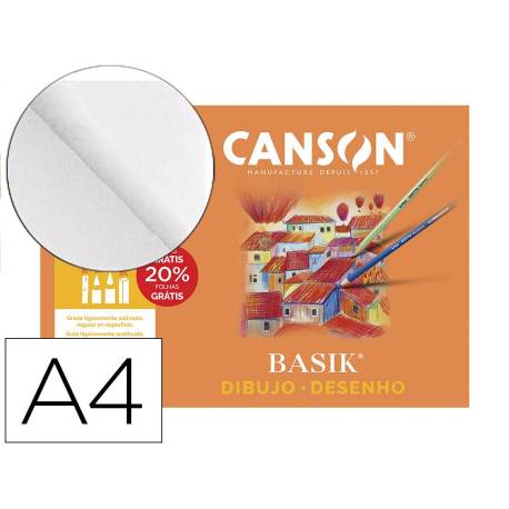 Papel dibujo Canson A4 130 g/m2 Minipack 10 hojas