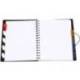 Cuaderno espiral liderpapel a5 micro executive tapa plastico 100h 80 gr cuadro 5mm 5 separadores con gomilla color negro