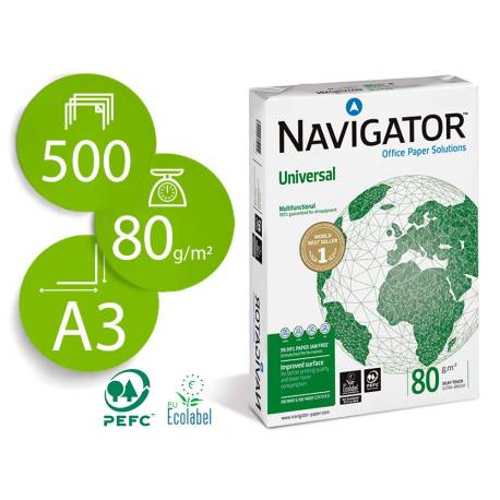 NO ES TAMAÑO FOLIO Papel Din A3 Navigator 80 gr 500 Hojas