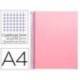 Bloc Liderpapel Din A4 micro jolly cuadrícula 5mm 5 bandas 4 taladros tapa forrada 75 gr 140 hojas rosa