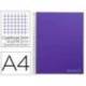 Bloc Liderpapel Din A4 micro jolly cuadrícula 5mm 5 bandas 4 taladros tapa forrada 75 gr morado